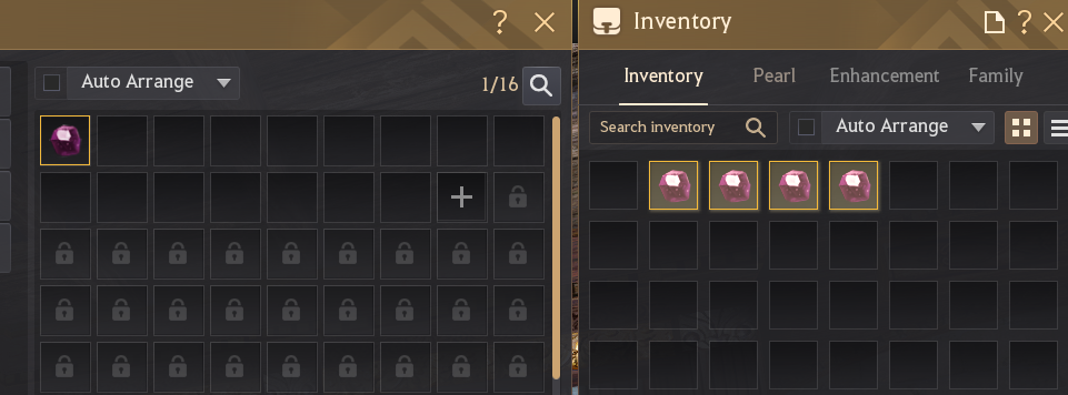 One calibration crystal in town storage and four remaining in character inventory